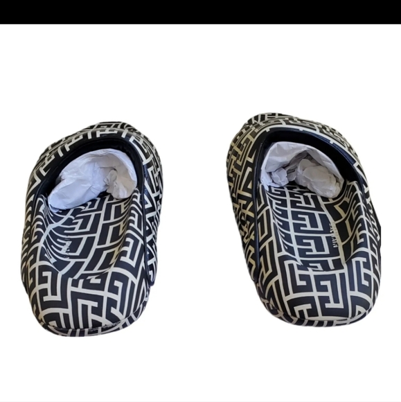 $895 Balmain Men's Black B-It Monogram-Printed Leather Slides SZ 8, 10, 11 12 13 - Picture 2 of 9